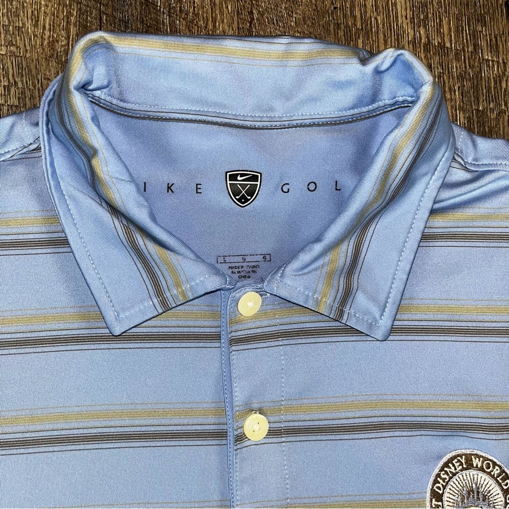 Nike X Disney Polo Shirt Mens‎ L Striped Golf Tour Performance Walt Disney World - Picture 5 of 6